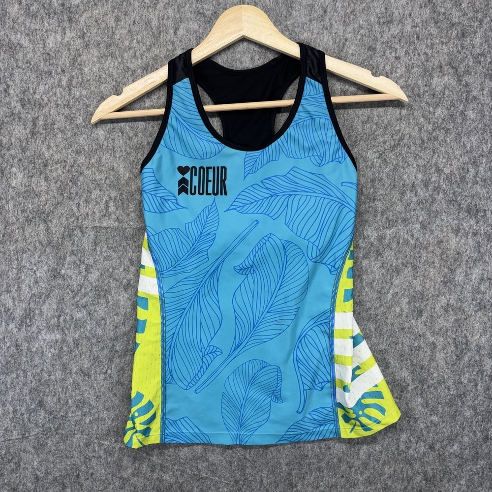 COEUR Triathlon Tank Top Shirt Women's Small Sleeveless Train Run Cycling Blue